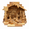 Olive Wood Nativity Scene 2 - Enhanced White Background
