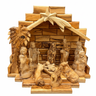 Olive Wood Nativity Scene - Enhanced White Background